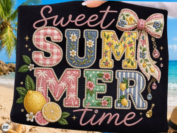 Bring a Zesty Vibe to Your Projects with Sweet Summer Lemon Patch Embroidery PNG