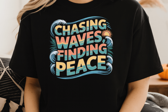 Chasing Waves Finding Peace Summer PNG: A Design Asset That Captures the Coast