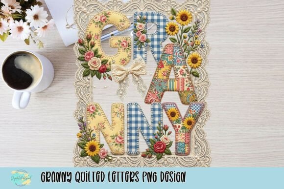 Infuse Your Projects with Nostalgic Charm: The Granny Quilted Letters PNG Design