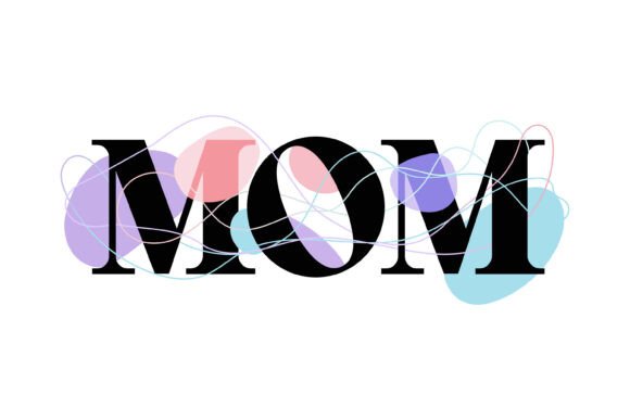 Mother's Day MOM Text Logo, Artistic: A Designer's Touch
