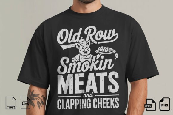 Old Row Smokin Meats BBQ T-Shirt: A Pitmaster's Design Asset