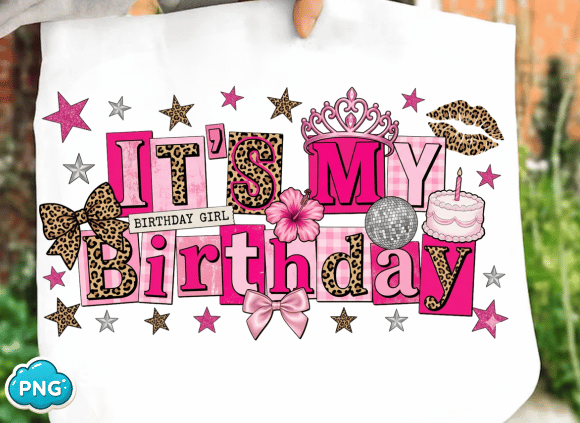 Preppy Birthday Girl PNG: Your Go-To Design Asset for Celebrations