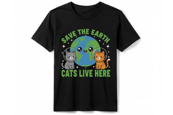 Save the Earth Cats Live Here: A Design Asset for Eco-Conscious Brands