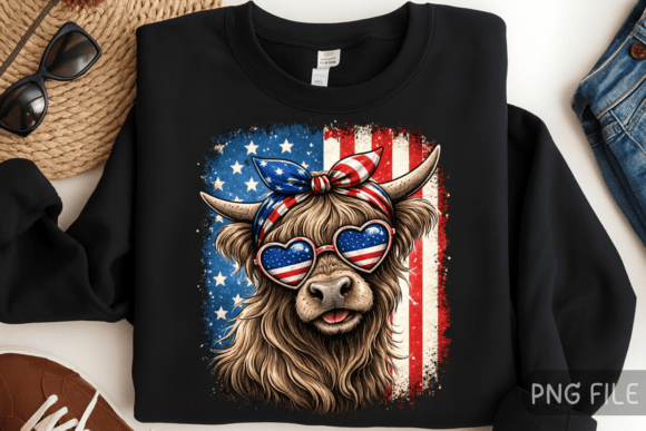 Unleash Your Inner Patriot with This Highland Cow Design