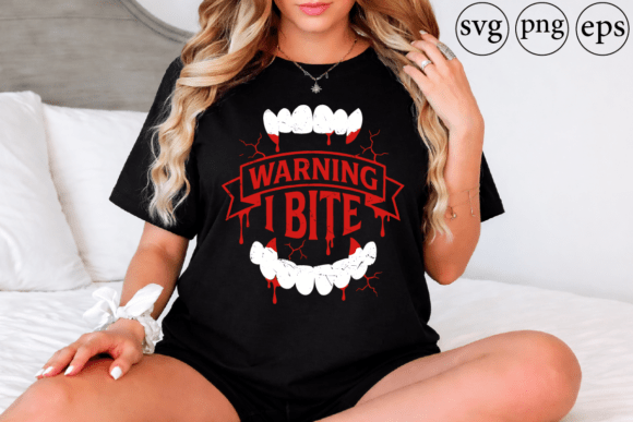Warning I Bite: The Perfectly Menacing Halloween Graphic