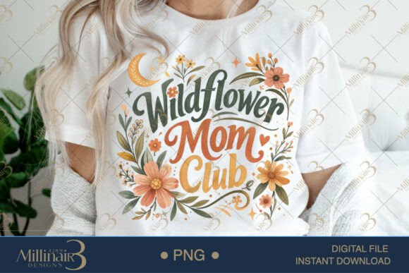 Wildflower Mom Club: A Retro Floral Design for Modern Creators